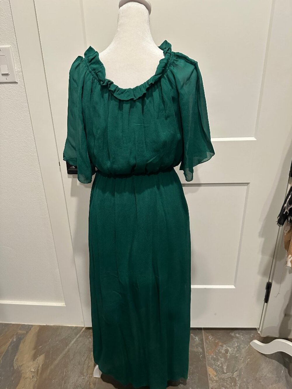 Bella & Bloom Ruffled Midi Dress Green Size Small - Picture 9 of 15